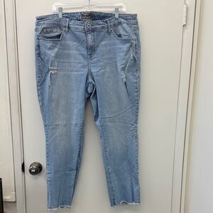 Torrid Sky Blue Ankle Size 20 Jeans with Distressed Details